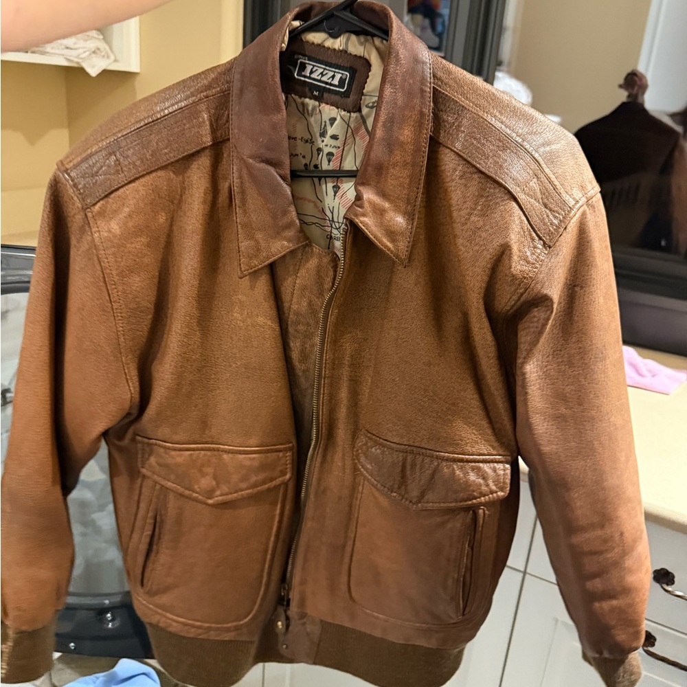 Izzi Men's Tan Bomber Jacket